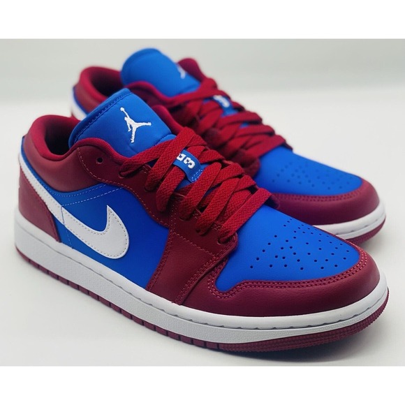 NEW Nike Air Jordan 1 Low Deep Red Blue Pomegranate DC0774-604 Women's Sz Multi - Picture 3 of 6